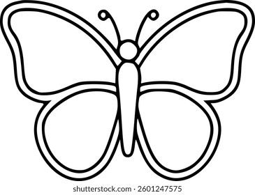 Simple Black Line Art Butterfly vector Design