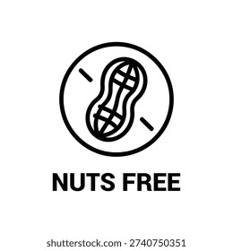 Simple black line art circle nut free dietary restriction