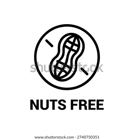 Simple black line art circle nut free dietary restriction