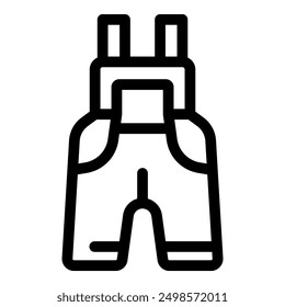 Icono de arte de línea negra simple de petos de trabajo, perfecto para un Sitio web o proyecto de impresión relacionado con el trabajo manual o la agricultura