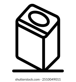 Icono de arte de línea negra simple que representa un dispositivo de altavoz inteligente que escucha comandos de voz