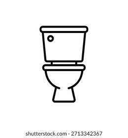 Simples ícone de arte de linha preta de um vaso sanitário em um fundo branco
