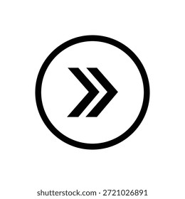 Icono de arte de línea negra simple de un Botón de avance rápido o próximo símbolo de pista, ideal para diseños de interfaz de usuario y Elementos de Web.