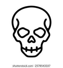 simple black line art icons skulls vector art bundle design