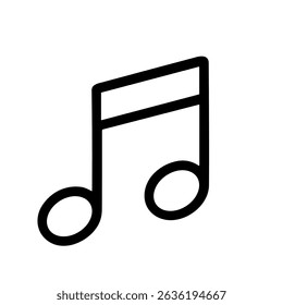 Simple Black Line Art Music Note Element for Musical Composition