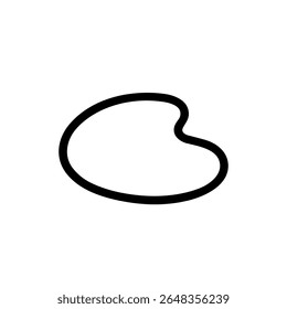 Simple Black Line Art Painter's Palette Icon Design Illustration