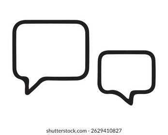 Simple black line art speech bubbles, representing communication.