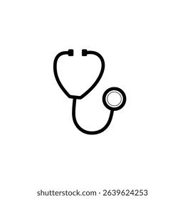 Simple black line art stethoscope medical icon