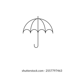 Simple Black Line Art Umbrella Icon
A clean minimalist line drawing of an umbrella