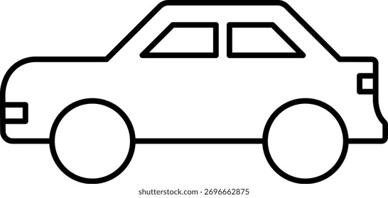 Icono de coche de línea negra simple