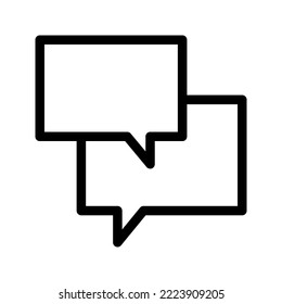 simple black line conversation box icon
