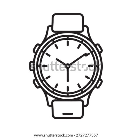 Simple black line drawing of an analog wristwatch