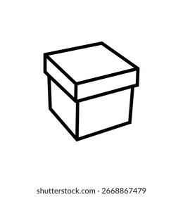 Simple black line drawing of a box.