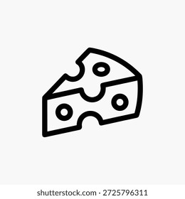 Un simple dibujo de línea negra de queso profesional de alta calidad detallado