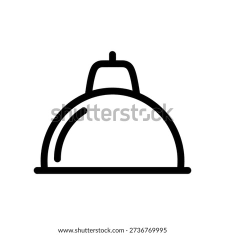 Simple black line drawing of a cloche or serving dish cover on a white background