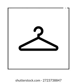 Simples desenho de linha preta de um ícone de cabide de roupas