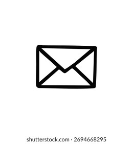 Dibujo de línea negra simple de un sobre de correo electrónico
