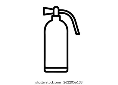 Desenho simples em linha preta de um extintor de incêndio