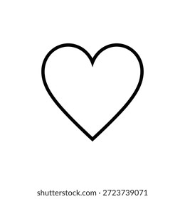 Simple black line drawing of a heart shape on white background