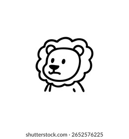 Simples desenho de linha preta de uma cabeça de leão