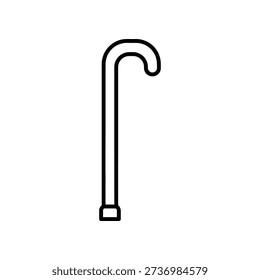 Simple black line drawing of a shepherd's crook on white background