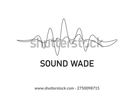 A simple black line drawing of a sound wave paired with the text 'sound wade
