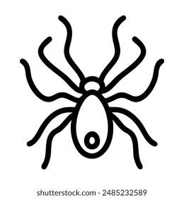 Simple black line drawing of a spider. Vector illustration