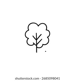 Simple black line drawing of a stylized tree