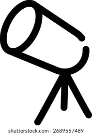 Un simple dibujo de línea negra de un telescopio