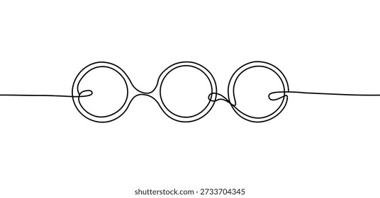 Simple black line drawing of three interconnected circles symbolizing unity and connection