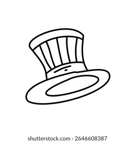 Desenho simples linha preta de um chapéu superior