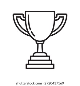 Dibujo de línea negra simple de un trofeo