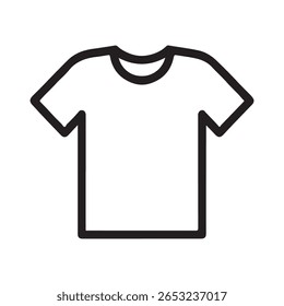 Simple black line drawing of a t-shirt.
