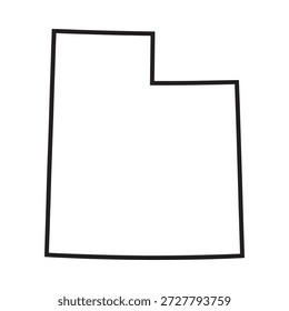 Un simple dibujo de línea negra del contorno del estado de Utah