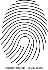 Simple Black Line Fingerprint Vector for Unique Identity