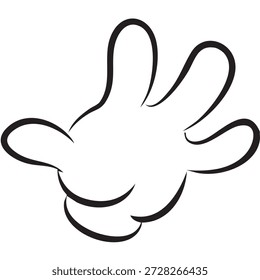 Icono de gesto de mano de línea negra simple que muestra una palma abierta. Símbolo de mano de estilo de contorno mínimo adecuado para la interfaz de usuario, Diseño web, App móviles, letreros, instrucciones y conceptos relacionados con gestos. Aislado sobre fondo blanco.