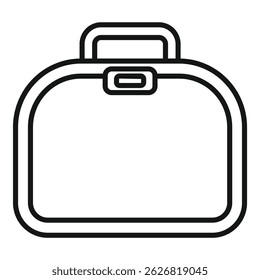 Einfaches schwarzes Liniensymbol einer Lunchtasche, perfekt für Designs, die sich auf Essen, Arbeit oder Schule beziehen