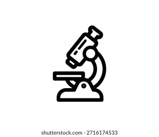 A simple black line icon of a microscope on a white background, representing biotechnology and microbiology research.