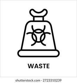 Un simple icono de línea negra de residuos