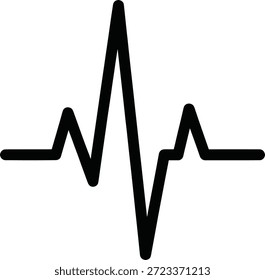 Una simple línea negra ilustra un ritmo cardíaco dinámico o una onda de sonido