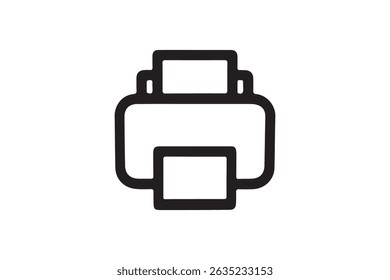 Simple black line illustration of a printer