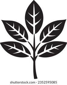 simple black line leaf vector, isolated, growth icon, nature icon