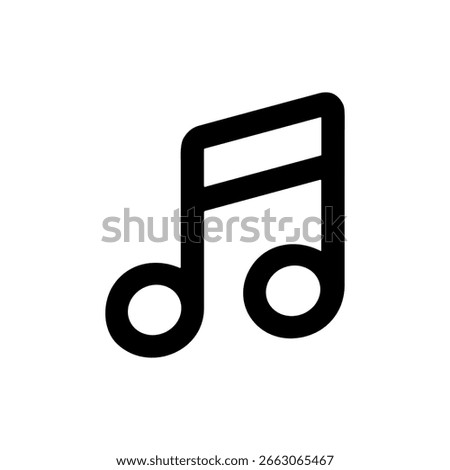 Simple Black Line Music Note Icon Design Element Graphic