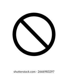 Einfache schwarze Linie Prohibition Circle Symbolform für Symbolkonzept
