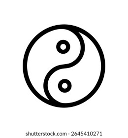 Ícone de símbolo de harmonia de balanço Yin Yang estilo linha preta simples