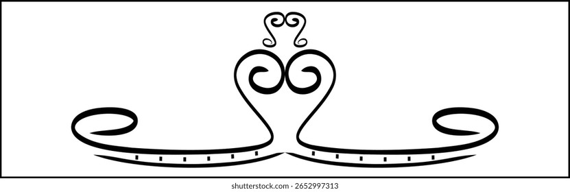 "Simple black line vector for Valentine’s, birthdays, Mother’s Day, and celebration products. Swirl monogram for labels, web, and packaging."
