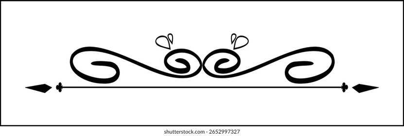 "Simple black line vector for Valentine’s, birthdays, Mother’s Day, and celebration products. Swirl monogram for labels, web, and packaging."