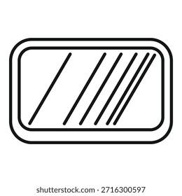 Simples linha preta ícone vetor representando um carro aquecido janela traseira degelador aquecimento acima