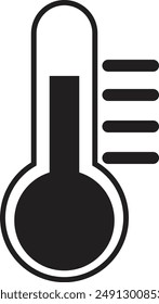 simple, black, linear temprature, temprature measurement icon,EPS10. Vector.