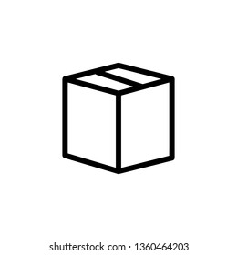 Simple black lined icons. Box.